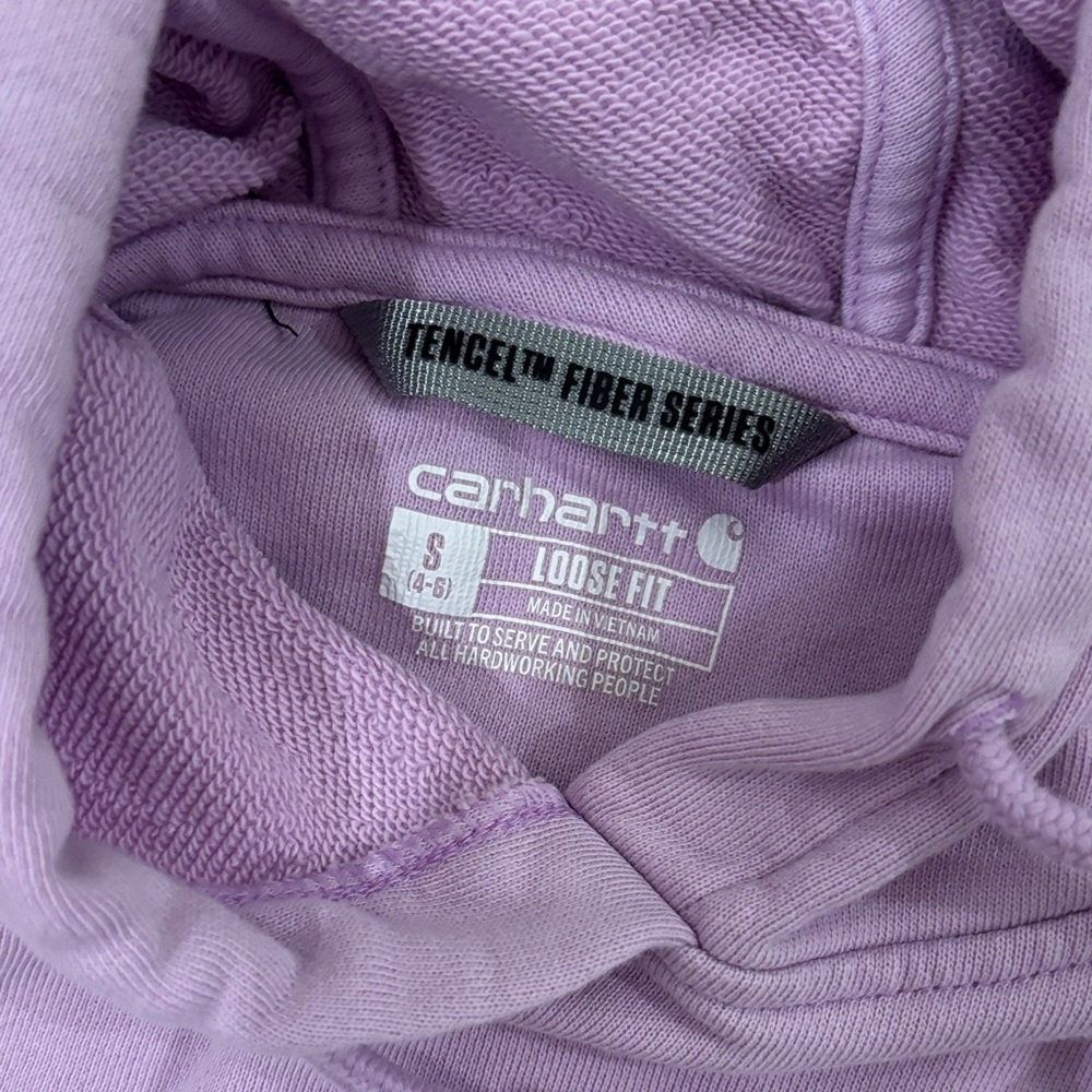 Carhartt Women's Tencel Fiber Series Loose Fit Light Purple Hoodie Size Small - Picture 4 of 5